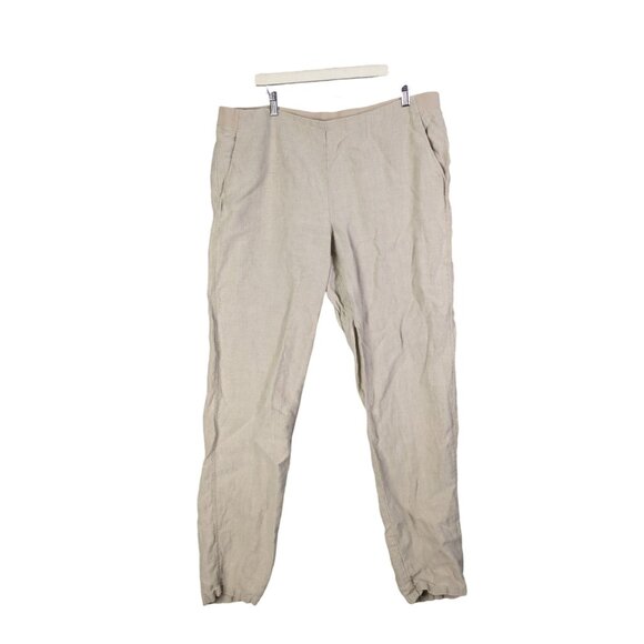 J. JILL LOVE LINEN Pull-On Pants SZ XL TALL Beige Coastal Grandma‎ Beach Lagen - Picture 1 of 8